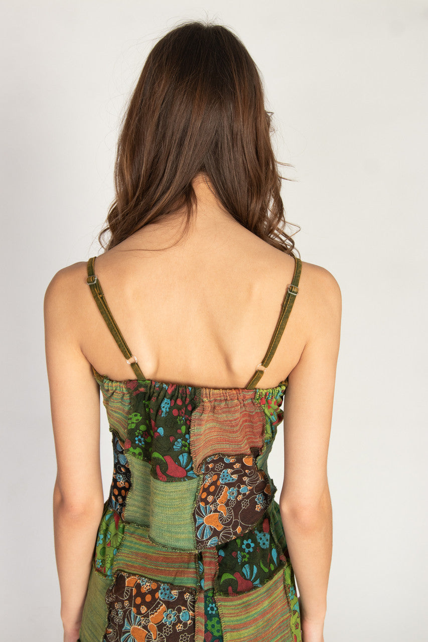 Knit Patchwork Crop Tank