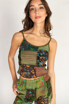 Knit Patchwork Crop Tank