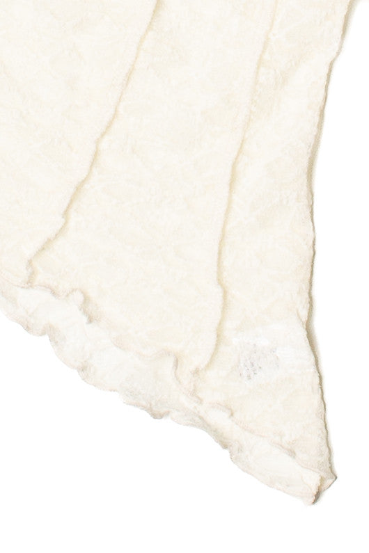 Long Sleeve Asymmetrical Lace Top