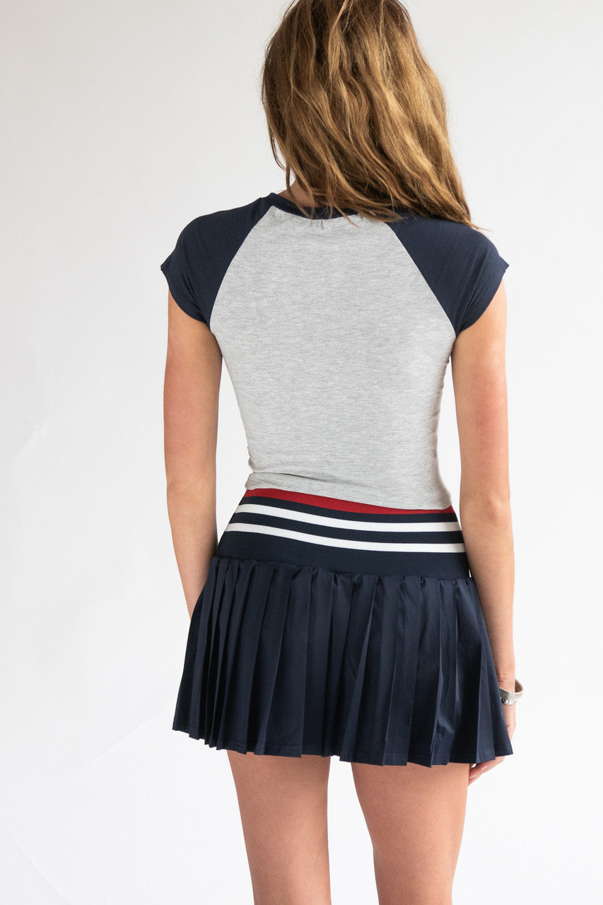 Notch Neck 14 Raglan Crop Tee
