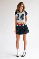 Notch Neck 14 Raglan Crop Tee