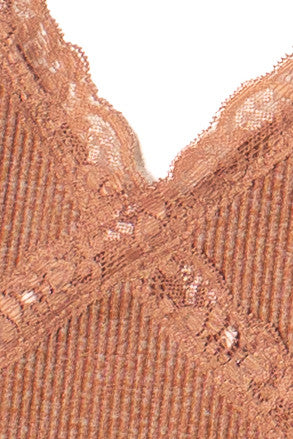 Lace Trim Ribbed Seamless Cami