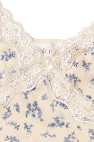 Lace Trim Bow Mesh Tank Top