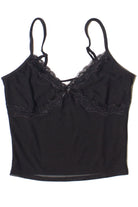 Lace Trim Bow Mesh Tank Top