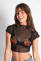 Crystal Flames Mesh Tee