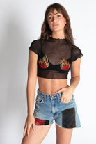 Crystal Flames Mesh Tee