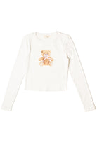 Teddy Bear Bow Long Sleeve Top