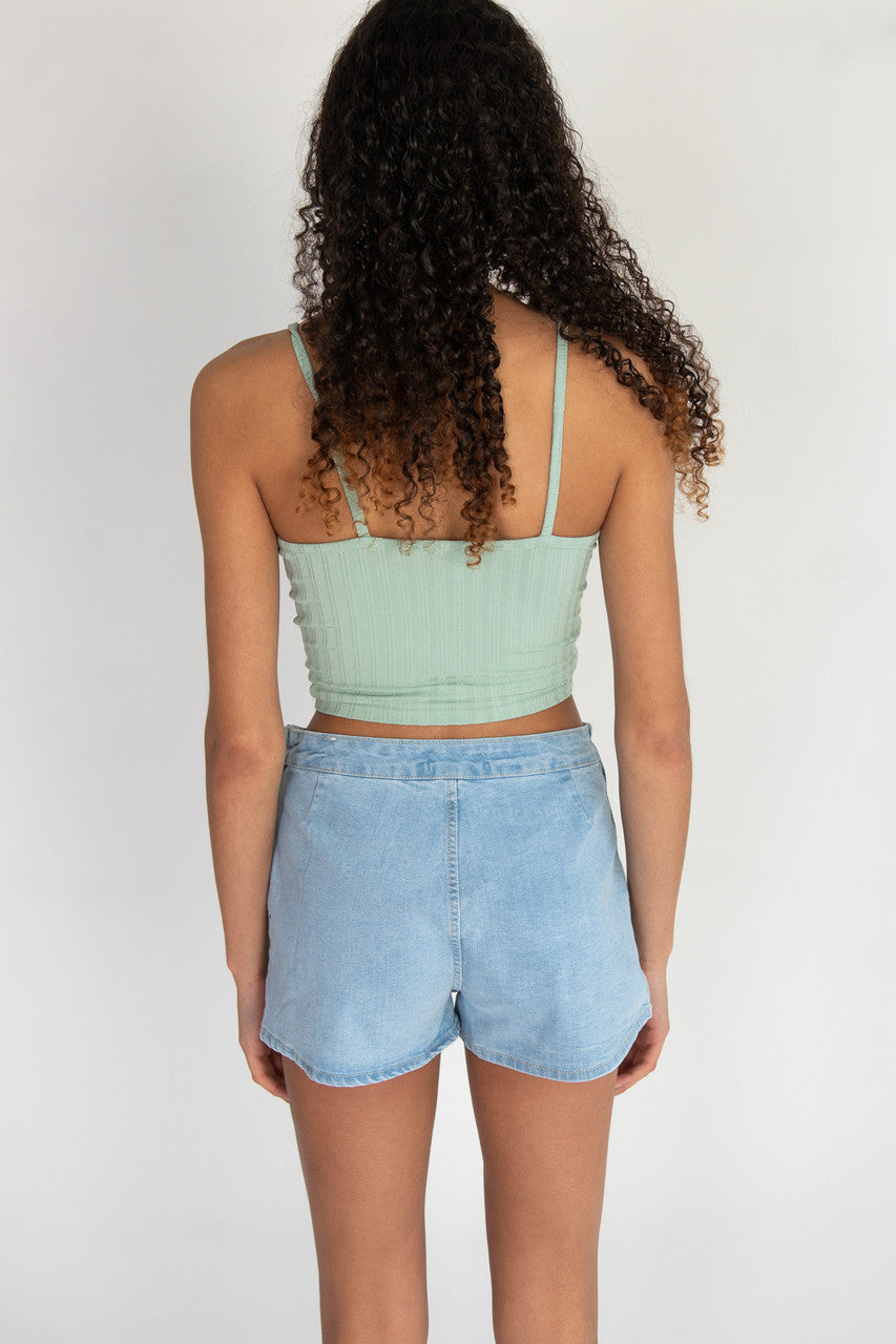 Lace Trim Stripe Cami