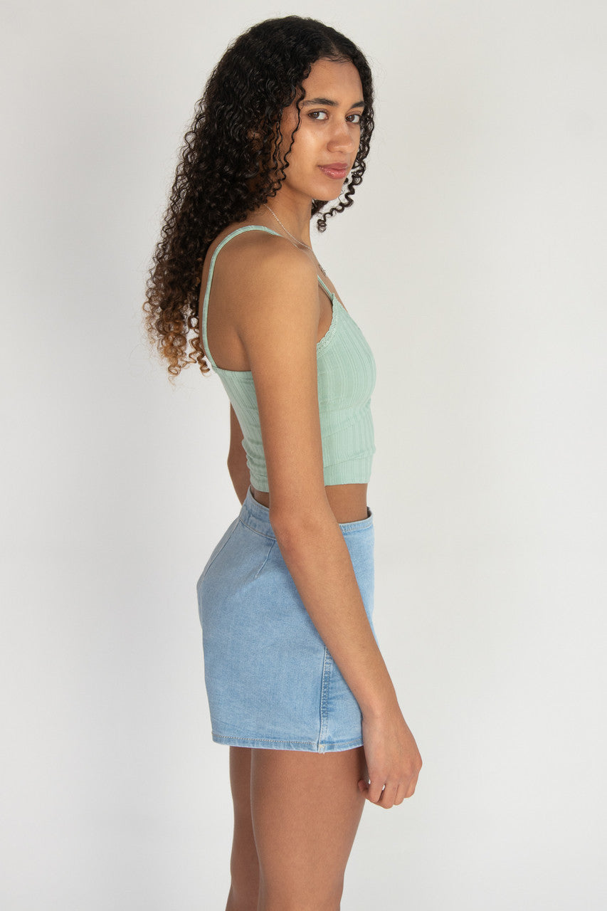 Lace Trim Stripe Cami