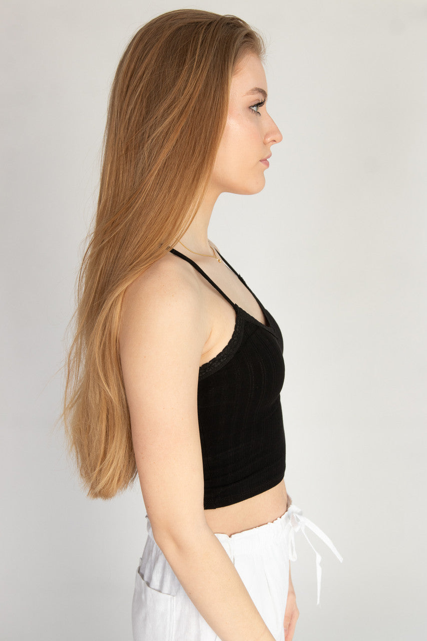 Lace Trim Stripe Cami