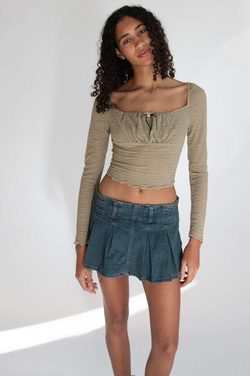 Milkmaid Rosette Bow Long Sleeve Top – Ragstock