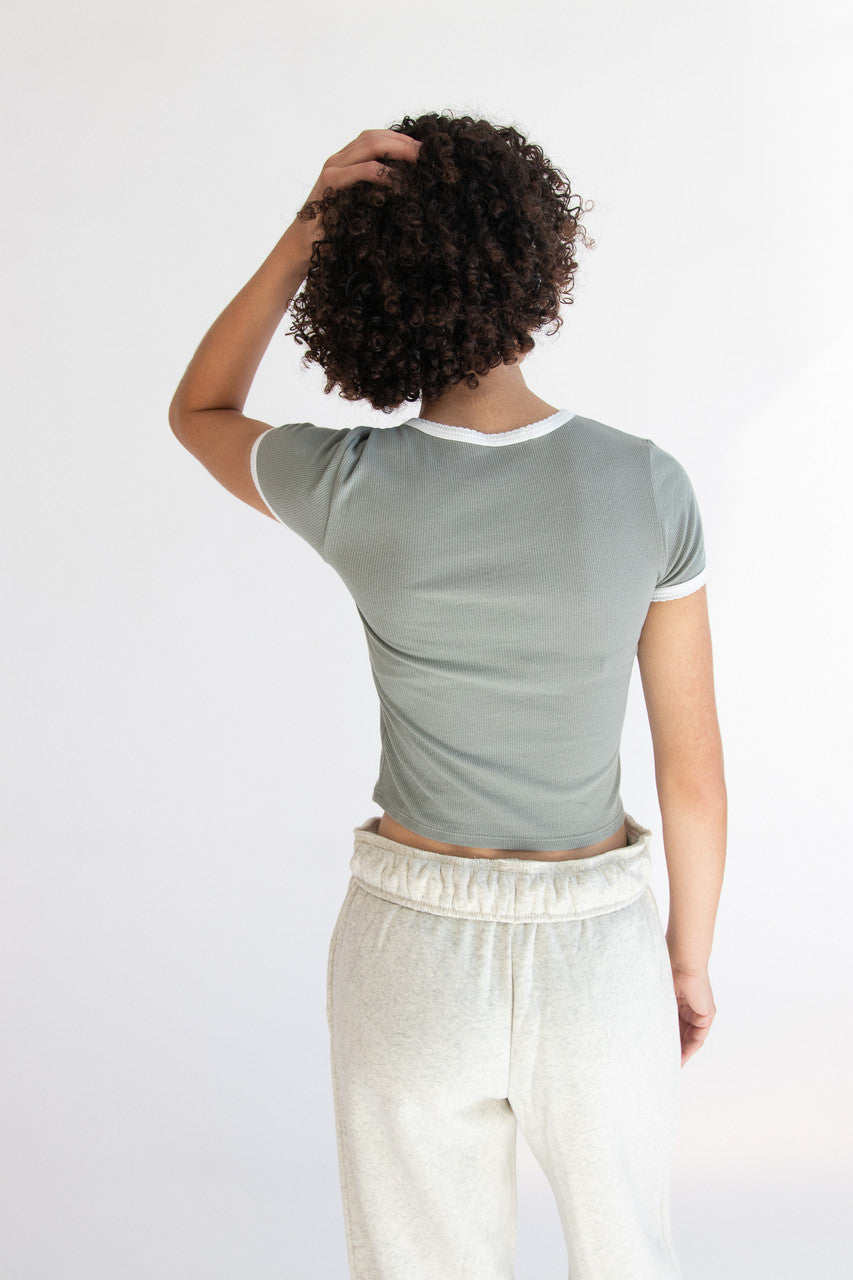 Scallop Edge Ringer Tee