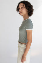 Scallop Edge Ringer Tee