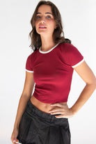 Scallop Edge Ringer Tee