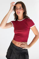 Scallop Edge Ringer Tee