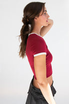 Scallop Edge Ringer Tee