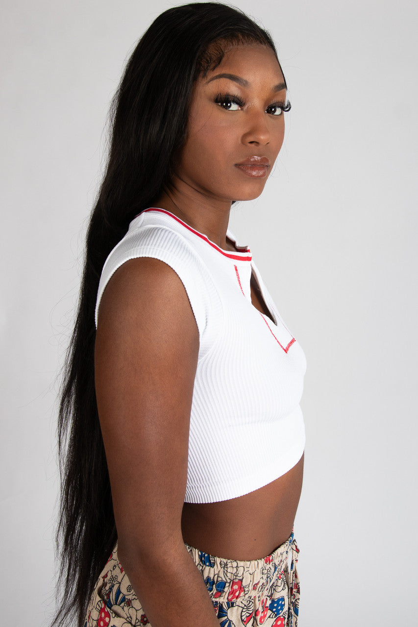 Sporty Notch Neck Seamless Tee