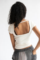 Open Back Halftone Graphic Tee