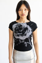 Open Back Halftone Graphic Tee