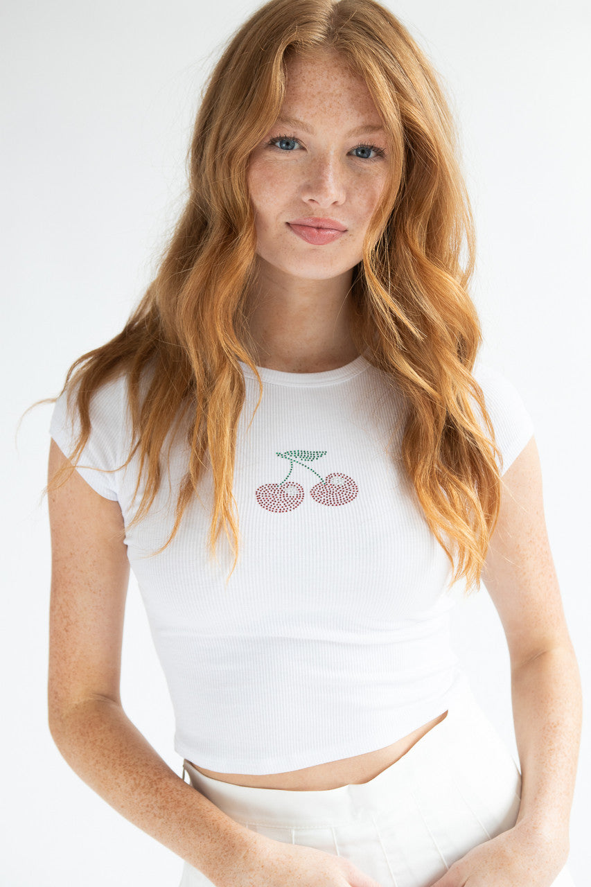 Rhinestone Cherry Tee – Ragstock