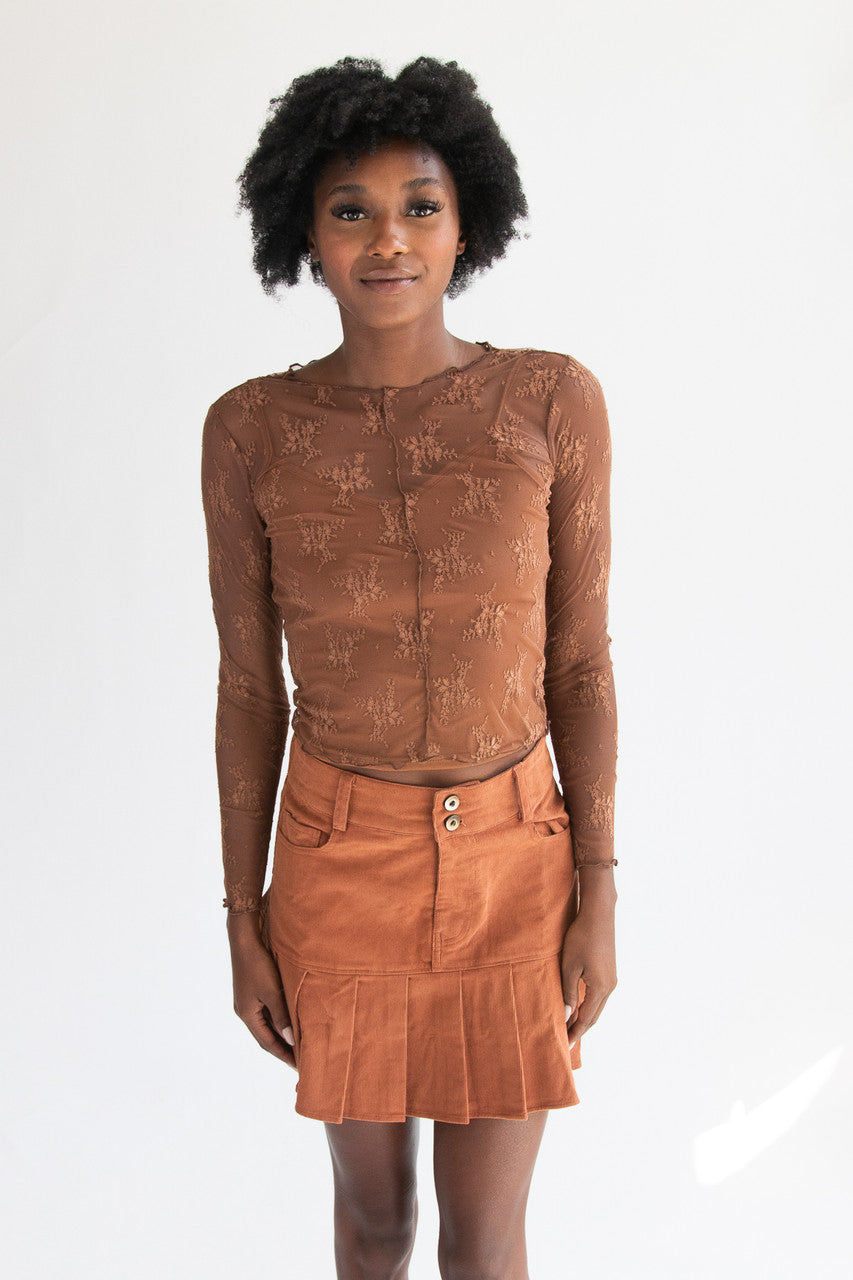 Long Sleeve Mesh Lace Top With Cami – Ragstock