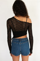 Long Sleeve Asymmetrical Lace Top