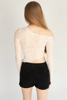 Long Sleeve Asymmetrical Lace Top
