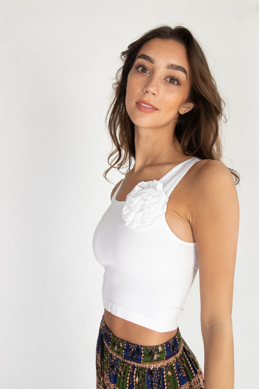 Ruffle Rose Seamless Tank 