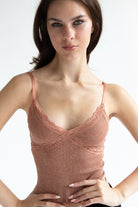Lace Trim Ribbed Seamless Cami
