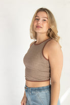 Contrast Earth Tones Crop Tank