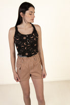Taupe Paperbag Waist Cargo Shorts