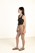 Taupe Paperbag Waist Cargo Shorts