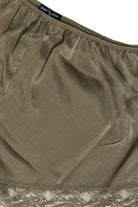 Lace Hem Satin Shorts (Olive)
