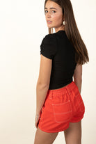Orange Contrast Seam Carpenter Shorts