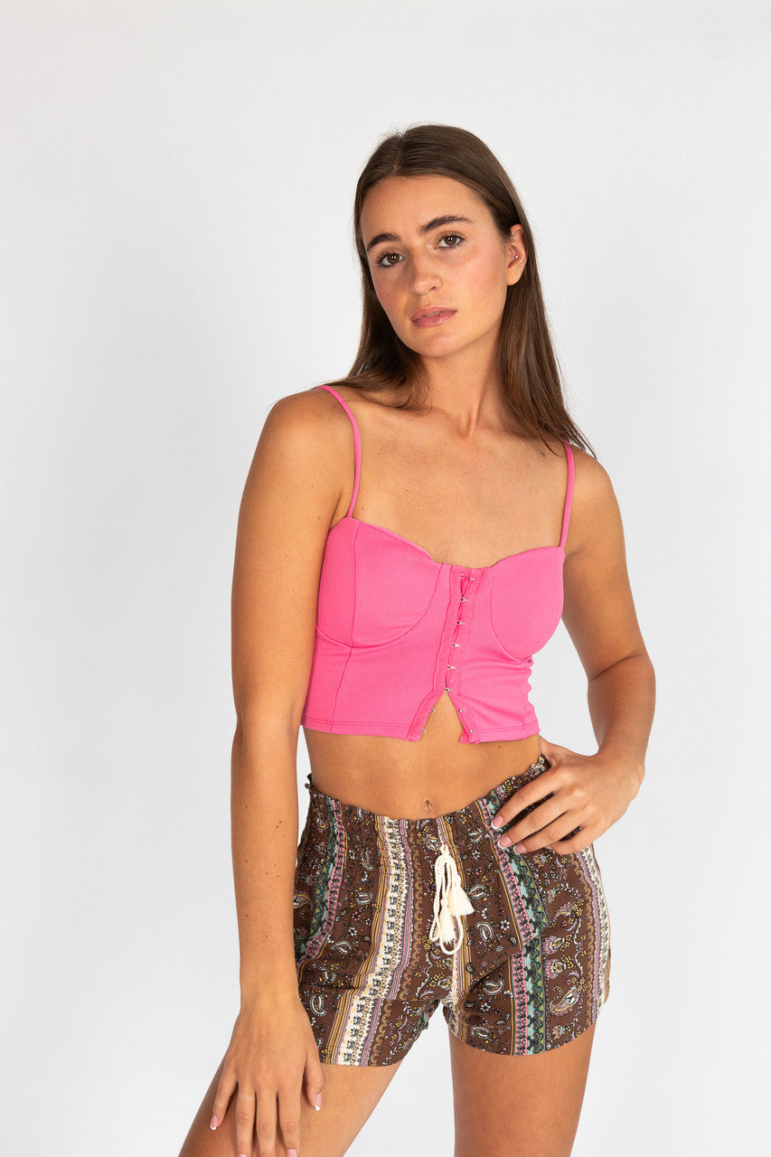 Brown Paisley Floral Short