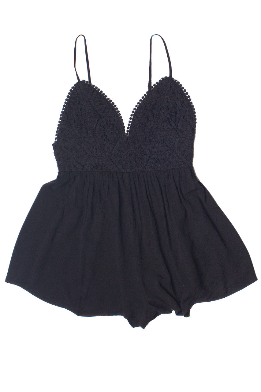 Crochet Lace Top Romper 