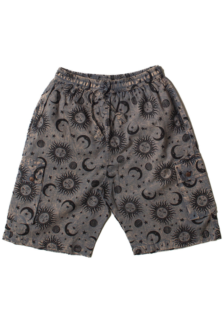 Mineral Wash Celestial Cargo Shorts