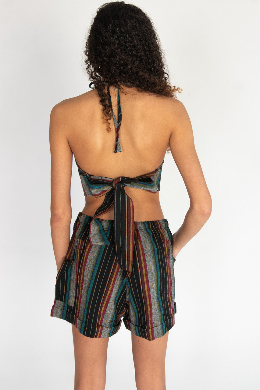Striped Drawstring Shorts