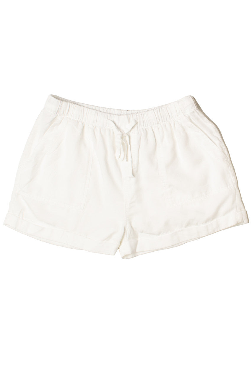 Cuffed Hem Drawstring Tencel Shorts