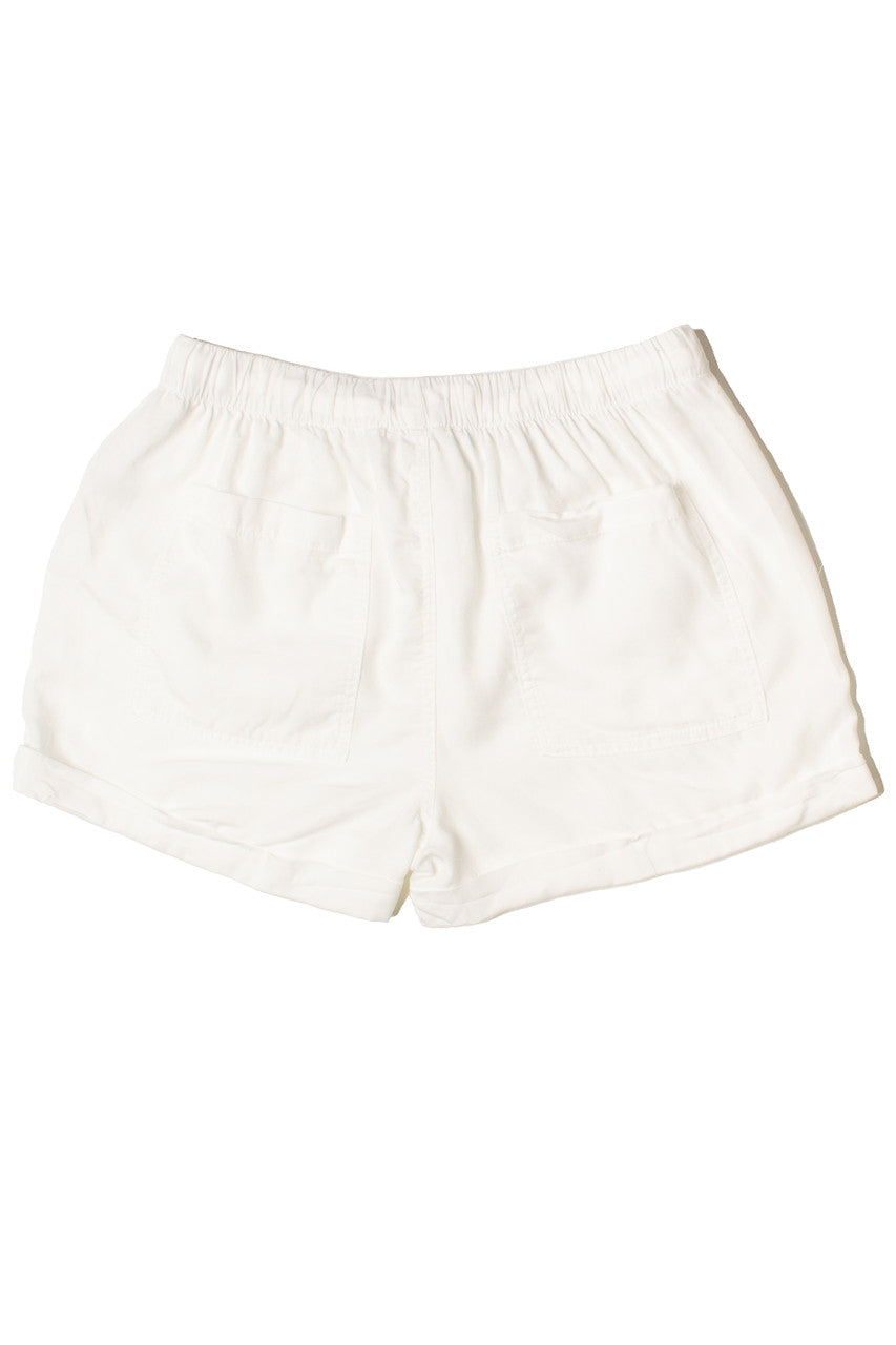Cuffed Hem Drawstring Tencel Shorts