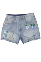 Crochet Flowers Cut Off Shorts