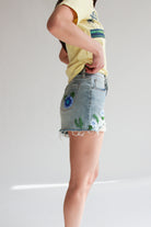 Crochet Flowers Cut Off Shorts