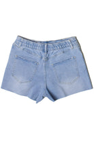 Embroidered Cut Off Denim Shorts