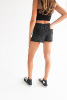 Embroidered Cut Off Denim Shorts