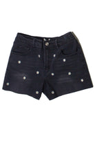 Embroidered Cut Off Denim Shorts