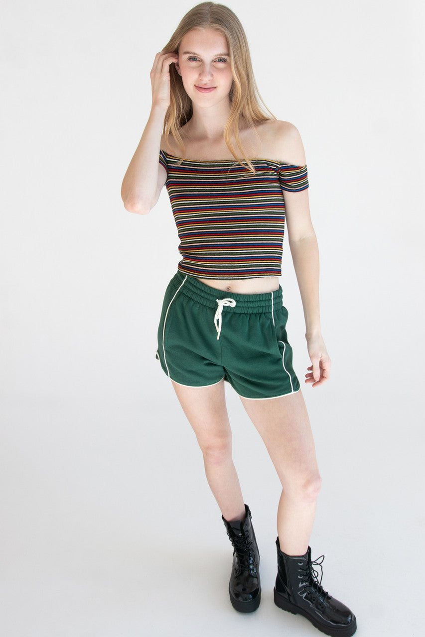 Contrast Piping Dolphin Shorts