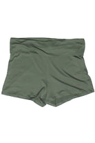 Low Rise Fold Over Shorts - Army Green