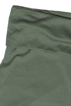 Low Rise Fold Over Shorts - Army Green