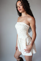 Ditsy Floral Strapless Romper