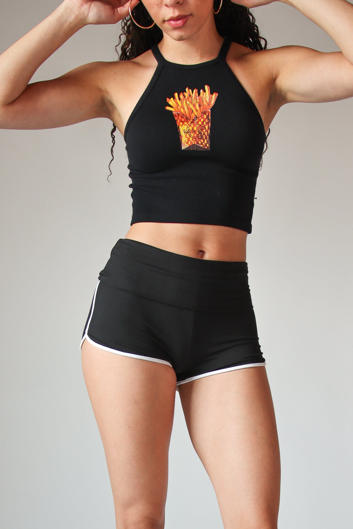Fold Over Waist Dolphin Shorts